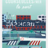 affiche illustrée port Courseulles sur Mer Calvados Normandie