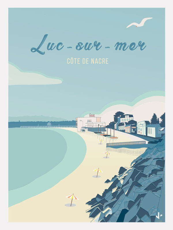 affiche illustrée de Luc sur Mer